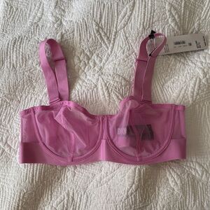 DKNY underwire pink mesh bra 34C